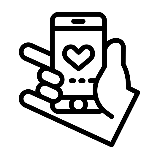 Love love phone love and romance icon