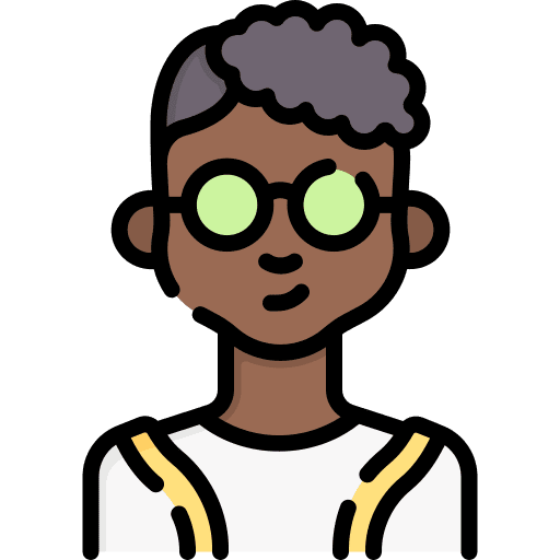 Boy afro sunglasses kid icon