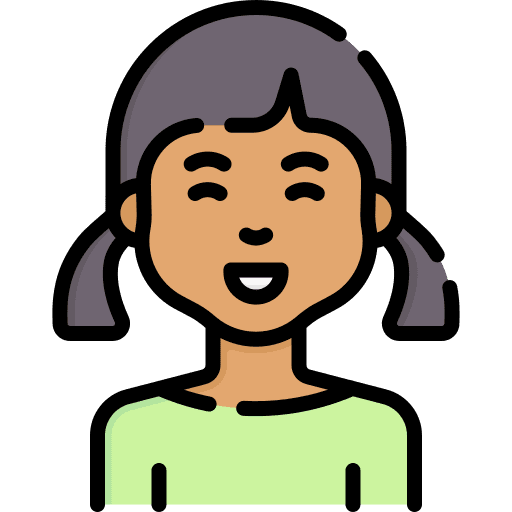Girl pigtails user happy icon