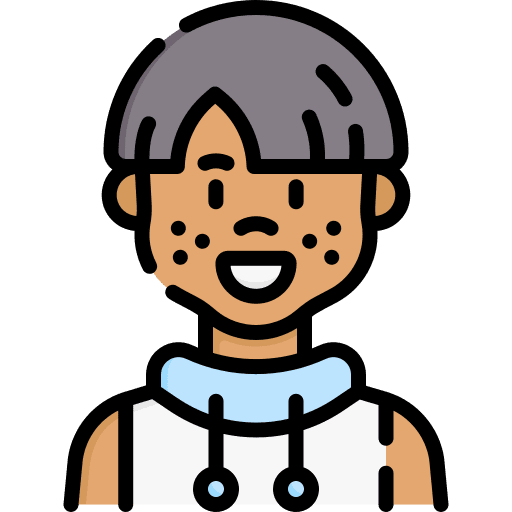 Boy black hair boy child icon