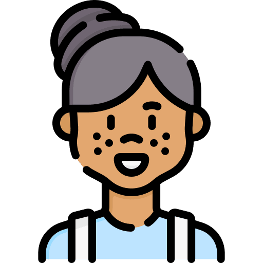 Girl black hair kid avatar icon