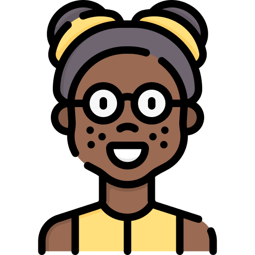 Girl buns black hair avatar icon