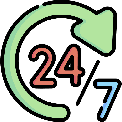 24 hours support service 24 hours icon