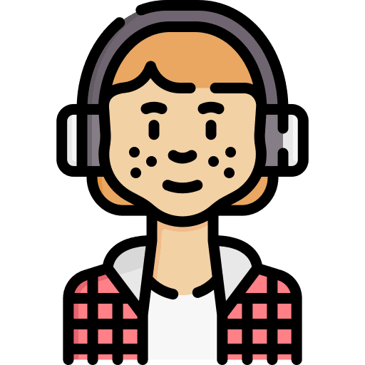 Girl caucasian user listening icon