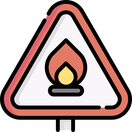 Fire flame signaling caution icon