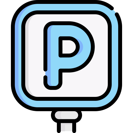 Parking transportation signaling road sign icon