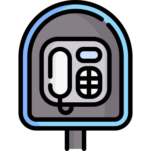 Phone booth telephone call communications payphone icon