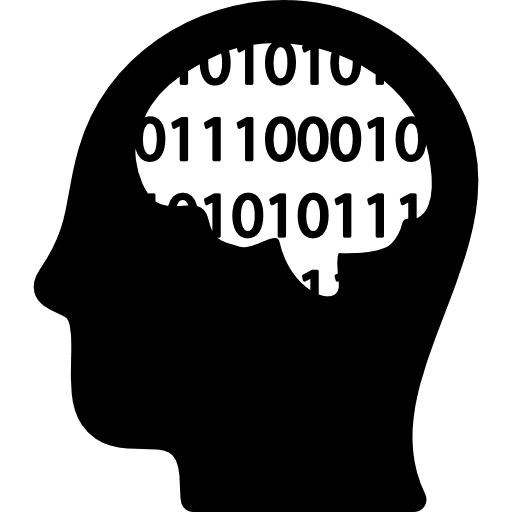 Binary thinking code language people icon