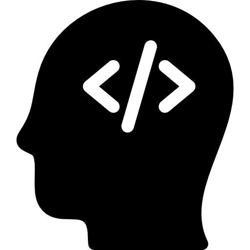 Coder head user computer users icon