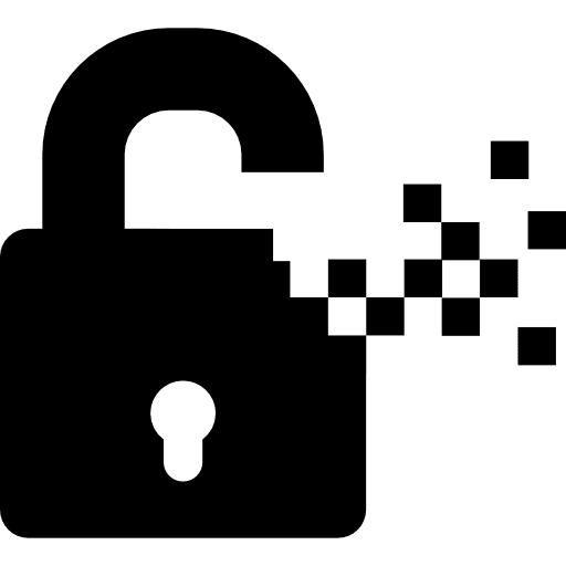 Digital security locked pixel lock icon