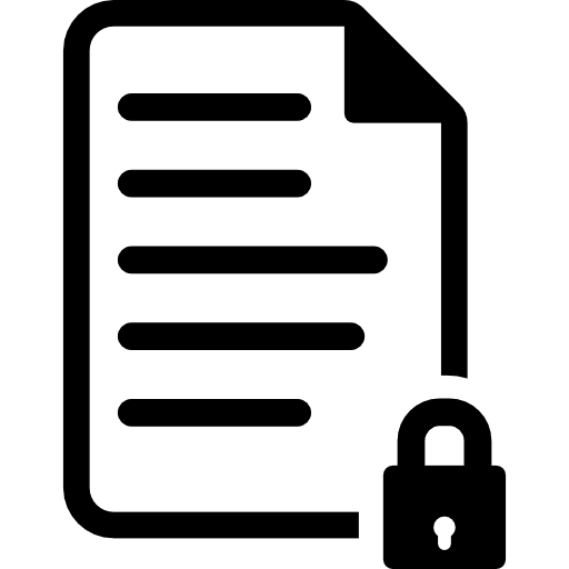 Blocked text page closed padlock secure icon