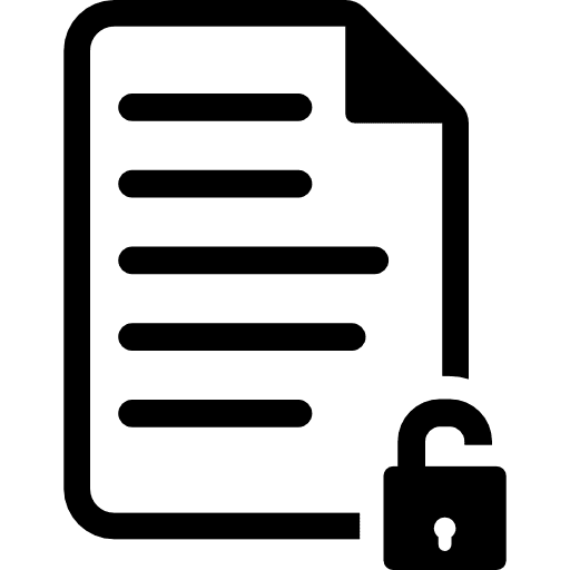 Page unlock text lines unlocked interface icon