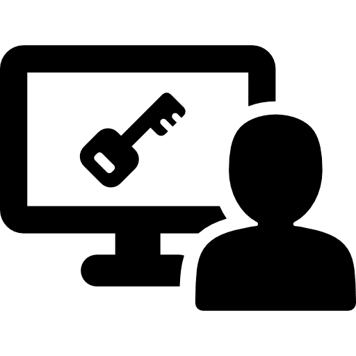 User key on screen technology monitor user icon