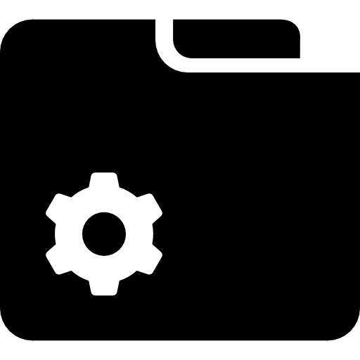 Folder settings interface options gears icon