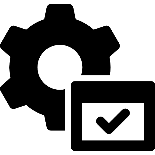 Web settings confirmed execution gear interface icon