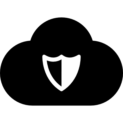 Cloud protection secure network shield icon
