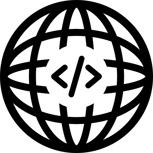 Universal coding planet earth internet connection earth globe icon