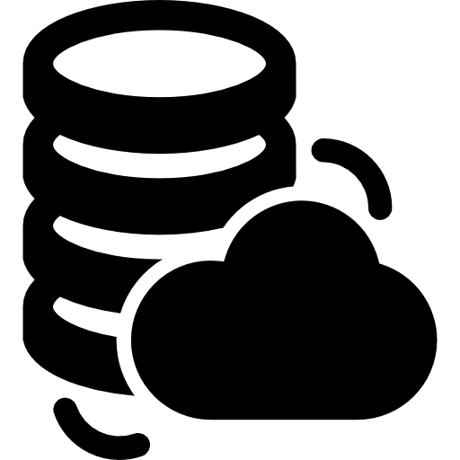 Cloud link to database technology data storage databases icon