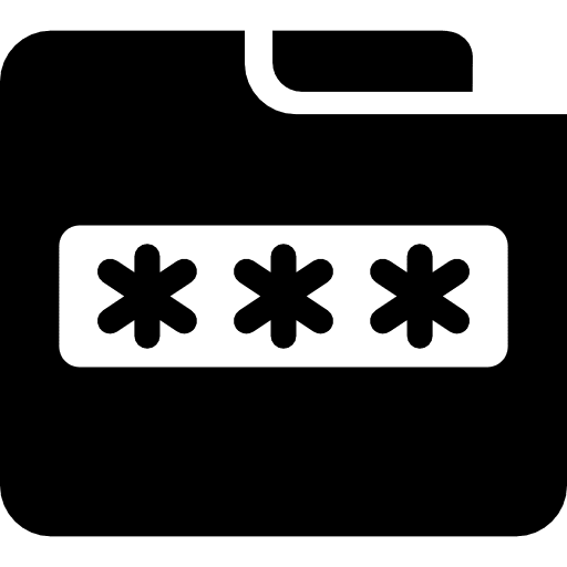 Folder password asterisk interface asterisks icon