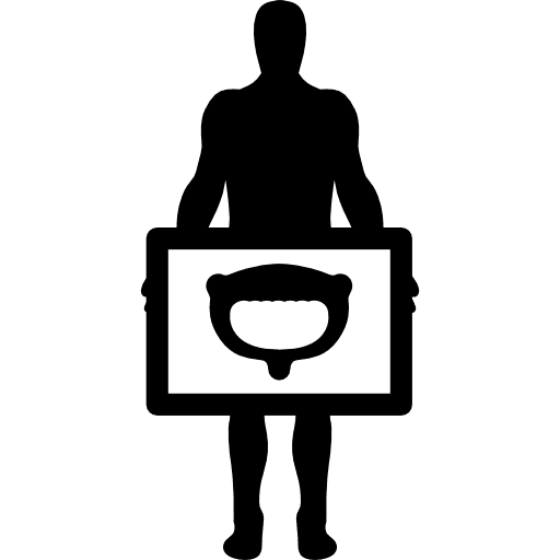 Hip radiography man medicine hospital icon