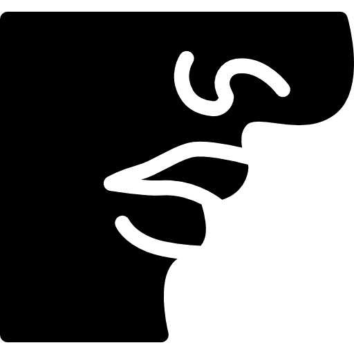 Nose and lips breathing body parts hospital icon