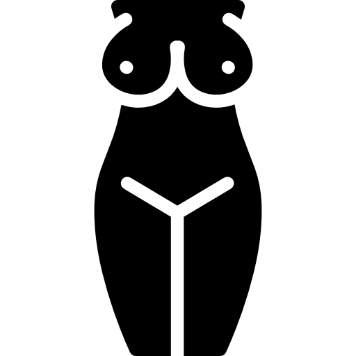 Woman body nude torso curve icon