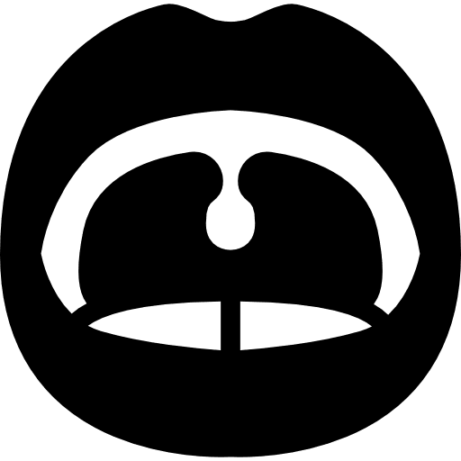 Open mouth tongue anatomy dentist icon