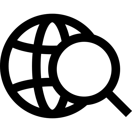 Global search globe tools and utensils sourcing icon