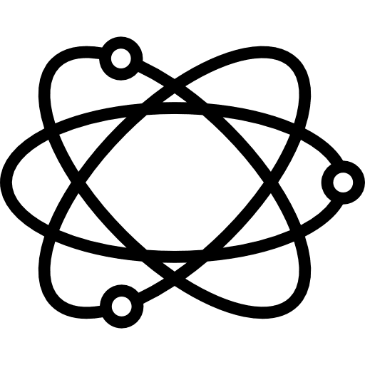 Atom physics react education icon