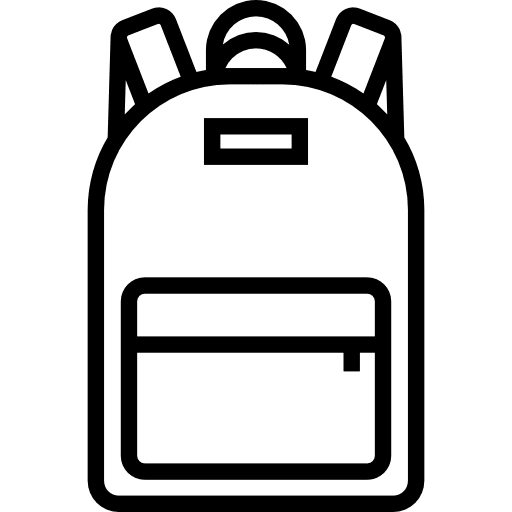 Backpack books satchel bag icon