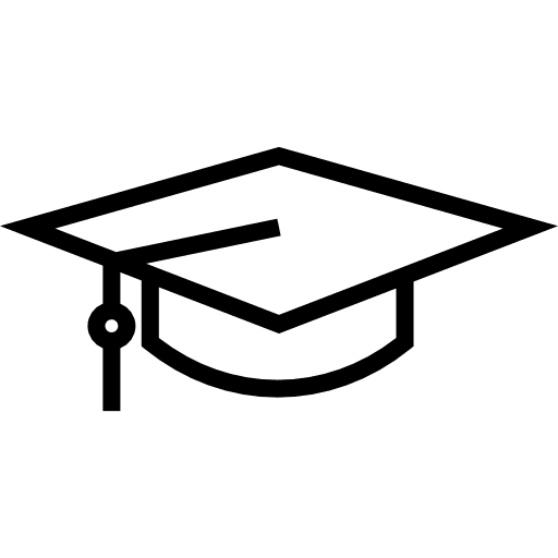 Mortarboard school graduation education icon