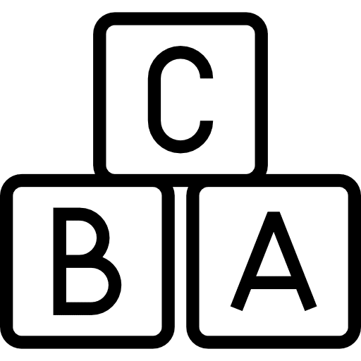 Toy educational block alphabet icon