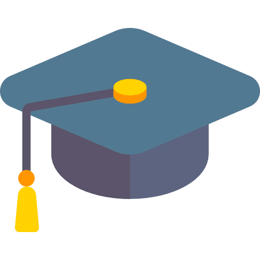 Mortarboard cap graduate academy icon