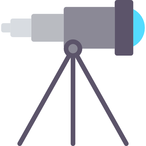 Telescope space science tools and utensils icon