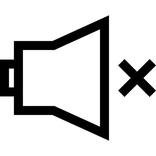 Mute music and multimedia speaker technology icon