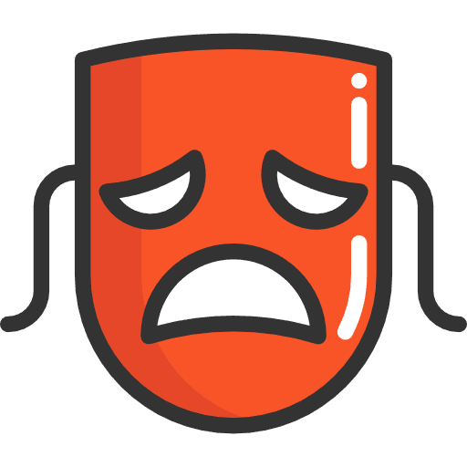 Tragedy comedy mask theater icon