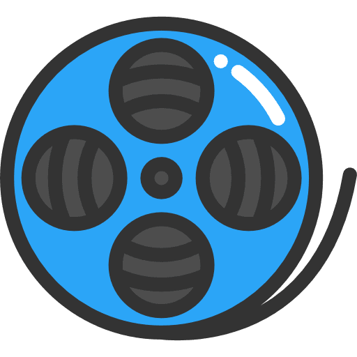 Film reel technology cinema entertainment icon