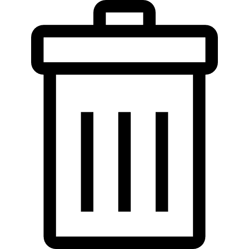 Garbage bin interface can icon