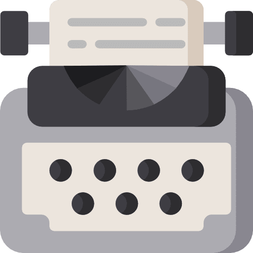 Typewriter writing sheet writing tool icon