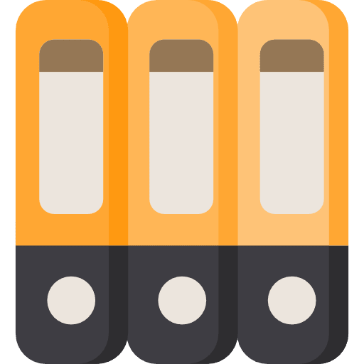 Archives office material document files and folders icon