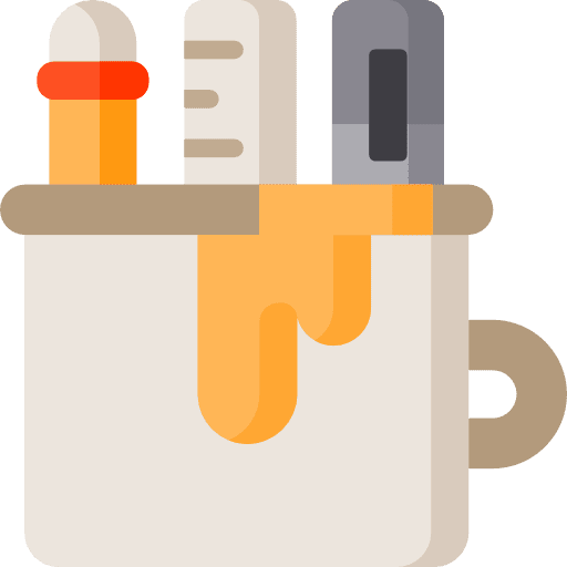 Pencil case education edit tools school material icon