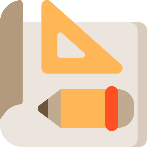 Protractor pencil school material measuring utensils icon