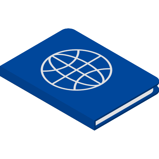 Passport identification document identity icon