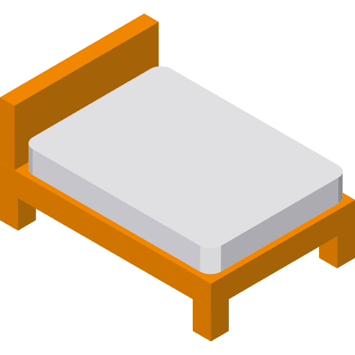 Bed furniture and household sleepy hotel icon