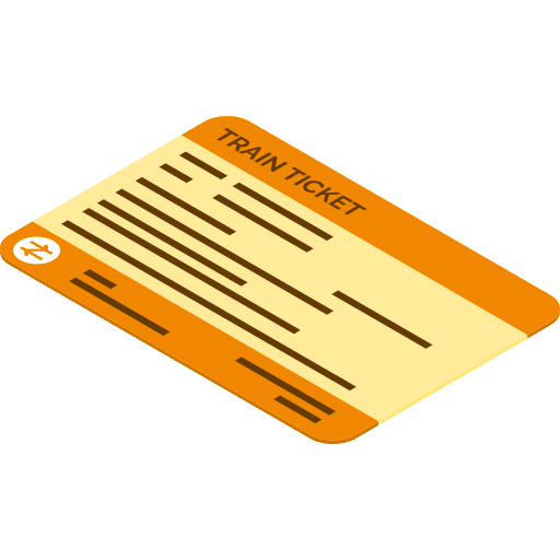 Train ticket transportation travel transport icon