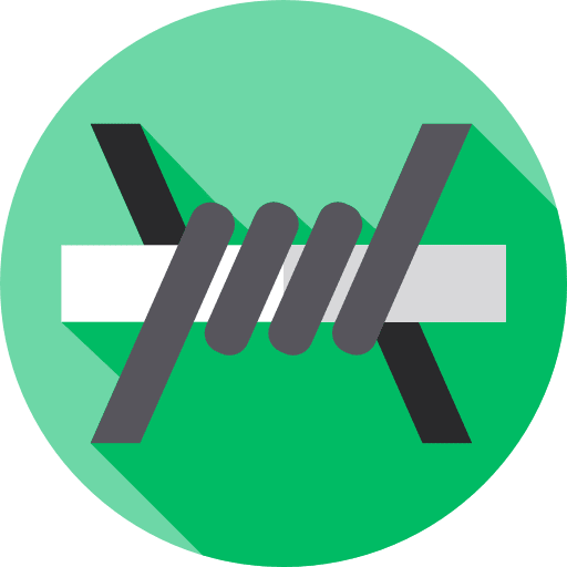 Barbed wire protection barbed wire security icon