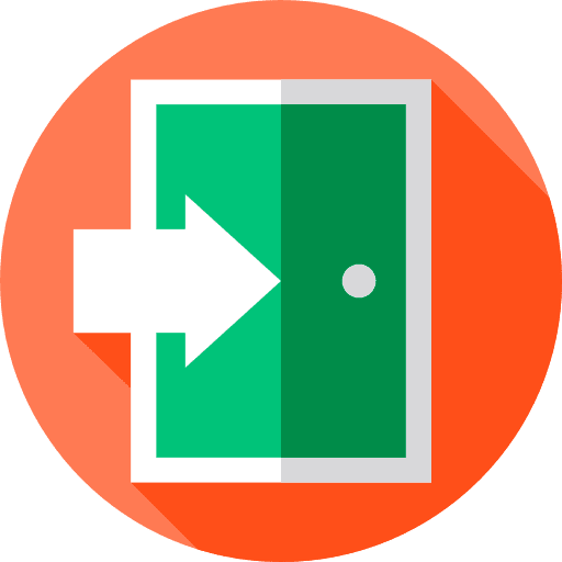 Exit control log out signaling icon