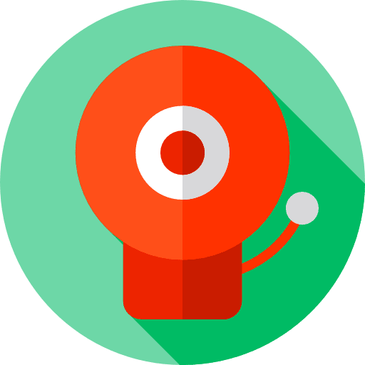 Fire alarm emergency alert security icon