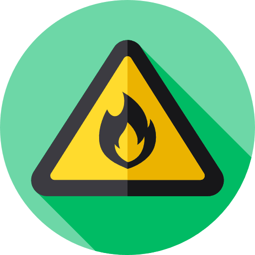 Fire sign triangular flames sign icon