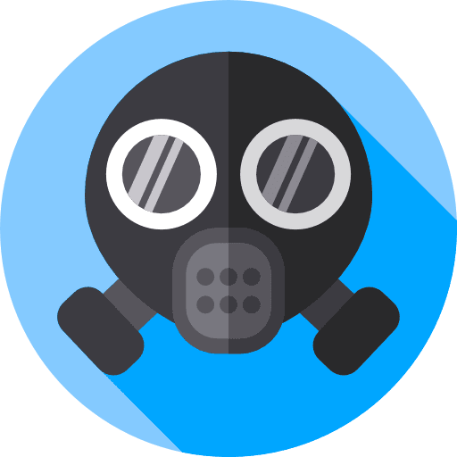 Gas mask security chemical weapon respirator icon